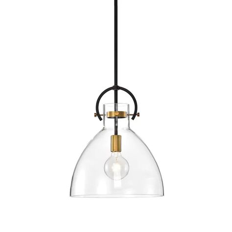 Corrigan Studio® Jadis 1 - Light Single Bowl Pendant & Reviews | Wayfair Brass And Glass Pendant Light, Bronze Pendant Light, Gold Fixtures, Bowl Pendant, Globe Pendant Light, Hanging Pendant, Hanging Pendant Lights, Modern Pendant Light, Glass Pendant Light