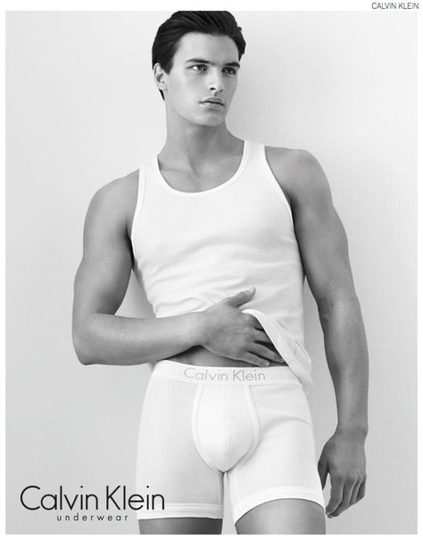 Matthew Terry Models Calvin Klein Underwear for Latest Brand Images Men's Portrait Photography, Top Male Models, Lingerie For Men, Men Model, Calvin Klein Men, Fall 2014, Calvin Klein Jeans, Male Models, White Undershirt