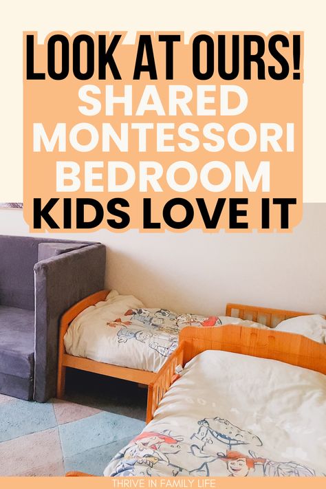 See what a shared Montessori kids room can look like. Our boys love their shared toddler bedroom and have their own Montessori wardrobes. Happy to help other Montessori family's get ideas from our experience doing Montessori at home. Montessori Bedroom Small Space, Montessori Shared Bedroom, Montessori Bedroom Ideas, Montessori Toddler Room, Montessori Kids Room, Montessori Wardrobe, Shared Boys Rooms, Montessori At Home, Montessori Nursery