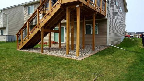 Landscaping Edging, Rock Mulch, Under Deck, Decorative Gravel, Under Decks, Types Of Fences, Landscape Edging, Fence Landscaping, Modern Fence