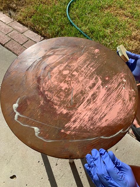 $20 Copper Side Table Makeover! - zevy joy Metallic Copper Paint, Copper Side Table, Copper Coffee Table, Copper Furniture, Side Table Makeover, Copper Top Table, Copper Paint, Copper Table, Altar Table