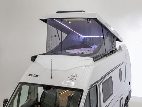 Knaus panoramic pop-top blows up big camper van views and space for 7 Hymer Motorhome, Delica Van, Ducato Camper, Big Van, Pop Top Camper, Best Room, Van Wall, Van Conversion Interior, Build A Camper Van