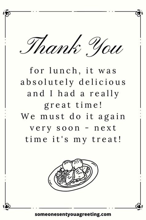 Be it for a friend, family member, partner or just in general try these thoughtful messages and kind ways to say thank you for lunch | #thankyou #thanks #lunch #meal Thank You For Food Quotes, Thank You For Lunch Quotes, Thank You For Lunch, Lunch Quotes, Thank You Quotes Gratitude, Thank You Messages Gratitude, To Thank Someone, Thanks For Today, Foodie Quotes