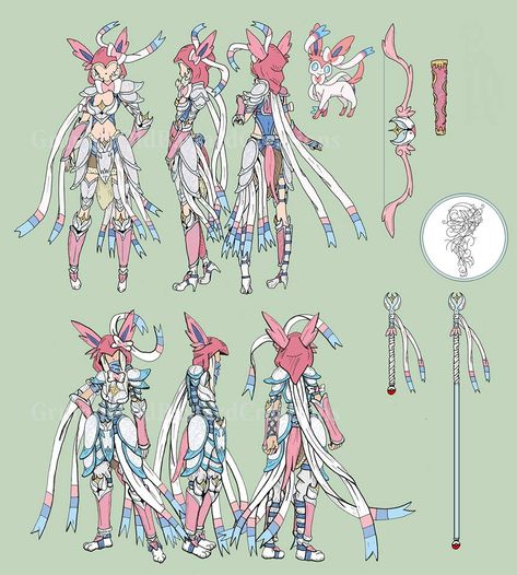 Mecha Outfit, Sylveon Gijinka, Pokemon Gijinka, Costume Design, Pokemon, Humanoid Sketch, Anime, Design, Art