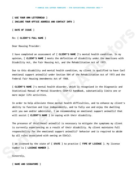 ESA Letter Template for Healthcare Professionals Esa Dog, Esa Letter, Fear 3, Health Professional, Emotional Support Animal, Regulatory Compliance, Letter Template, Health Challenge, Letter I