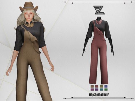 Ts4 Western Cc, Spooky September, Ranch Outfits, Cc Top, Clothes Cc, Sims Stories, Sims Clothes, Farm Clothes, Sims 4 Cc Folder