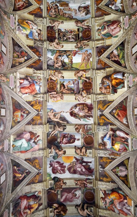 Ceiling Painted, Sistine Chapel Ceiling, Le Vatican, The Sistine Chapel, Heaven Art, Vogue France, Vatican Museums, Sistine Chapel, Hanging Paintings