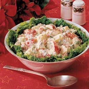 Festive Potato Salad Potato Salad With Apples, Potatoe Salad, Potato Salads, Creamed Cucumbers, Golden Delicious Apple, Strawberry Lime, Potato Salad Recipe, Golden Apple, Kinds Of Salad