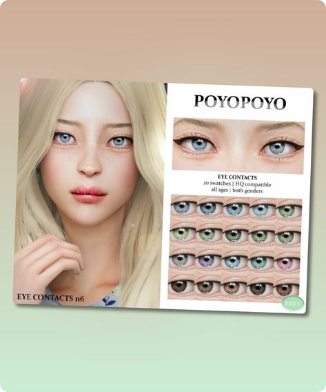 T.O.U   • Please do not re-upload my cc   • Please tag me if you share my creation   • Please do not claim my cc as your own creation   Thanks to all the cc creators ^^ Author: poyopoyo Learn more at: ppoyyopoyo.wixsite.com #gaming #sims #sims4 #sims4cc #eye_colors Poyopoyo Sims 4, Color Illusions, Sims 4 Cc Eyes, Cc Sims4, Sims 4 Cc Download, Eye Contacts, Galaxy Eyes, Model Nails, Best Sims