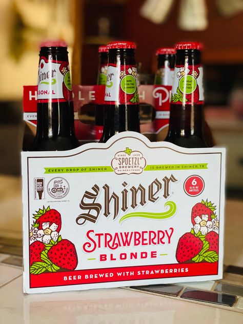 #beer #shiner #strawberryblonde Shiner Beer, Strawberry Beer, Bbq Ideas, Beer Brewing, Strawberry Blonde, Beer, Blonde, Quick Saves