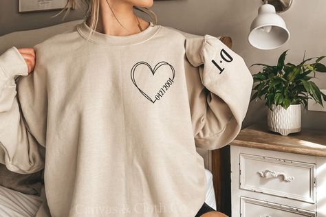 Custom Crewneck, Unique Pockets, Design Sweatshirt, Present For Him, Presents For Him, Anniversary Present, Sweatshirt Designs, Crewneck Sweater, Heart Design