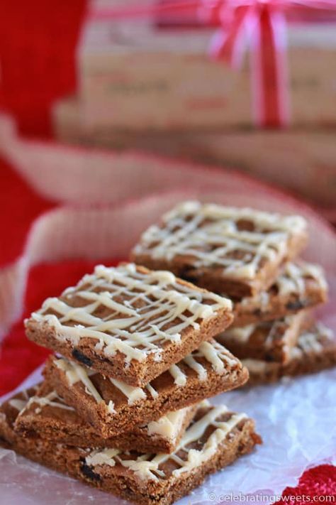 Chewy ginger molasses cookie bars, topped with brown sugar icing. Molasses Cookie Bars, Molasses Bars, Brown Sugar Icing, Celebrating Sweets, Molasses Cookie, Ginger Molasses, Pumpkin Pie Bars, Ginger Molasses Cookies, Toffee Pudding