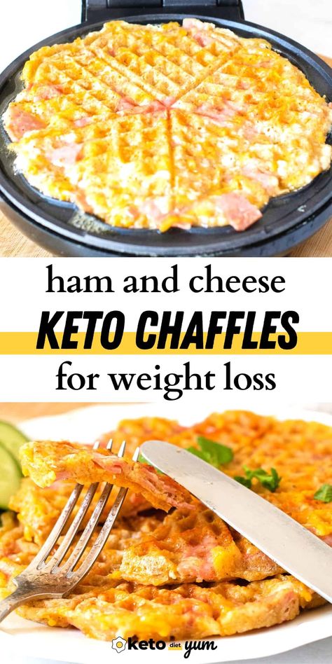 Keto Ham and Cheese Chaffles Cottage Cheese Waffle Recipe, Cheese Chaffles, Mini Waffle Recipe, Keto List, Ketosis Diet Recipes, Snackle Box, Keto Chaffles, Mini Grill, Keto Chaffle