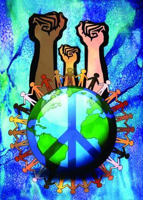 unity peace love human people raised fist world symbol sign art poster canvas prints cool lovely paz Humanity Poster Drawing, Poster About Community Drawing, Subsidiarity And Solidarity Poster, Symbols Of Unity, Subsidiarity Poster, Unity Lettering Drawing, Poster About Community, Cultivating A Culture Of Peace Poster, Peaceful Community Drawing