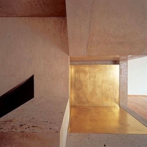 Gion Caminada Girls Boarding Schools, Architectural Competition, Boarding School, Gold Paint, Building Design, Architecture Details, Interior Spaces, Interior Architecture, Interior Styling