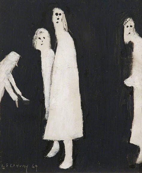 L S Lowry, Istoria Artei, Arte Peculiar, Arte Sketchbook, Scary Art, Creepy Art, Weird Art, White Dresses, The Hand