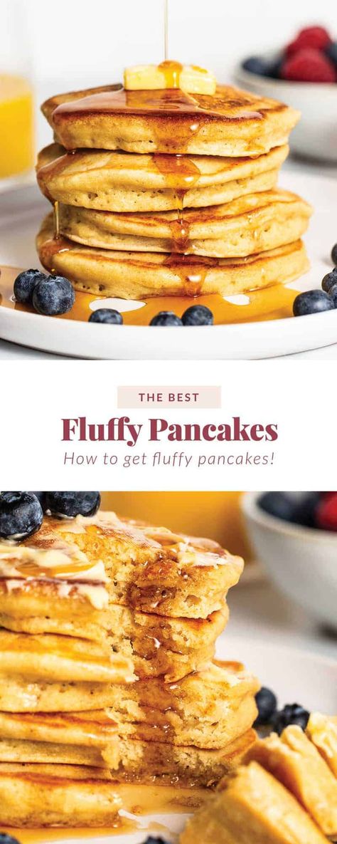 Super Fluffy Pancakes, Butter Pancakes, Fluffy Pancake Recipe, Flavored Pancakes, Healthy Waffles, Healthy Pancake Recipes, Cinnamon Pancakes, Pancake Recipe Easy, Oatmeal Pancakes