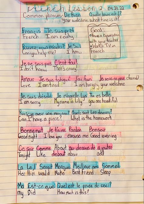 Notes Aesthetic French, French Notes Ideas, French Aesthetic Notes, French Writing Aesthetic, Learning French Notes, French Class Aesthetic, French Notes Aesthetic, Studying French Aesthetic, French Study Notes