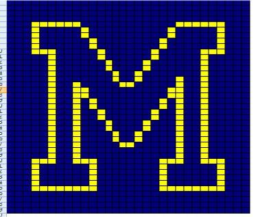 30 x 39 Chart Please note: This pattern is free for your use. Please feel free to make as many as you want of the finished project. If you choose to sell your final product, please credit this site... University Of Michigan Logo, Chevron Crochet Patterns, Thanks Note, Beaded Banners, Crochet Christmas Gifts, Chart Pattern, Pixel Art Pattern, Plastic Canvas Crafts, Crochet Chart