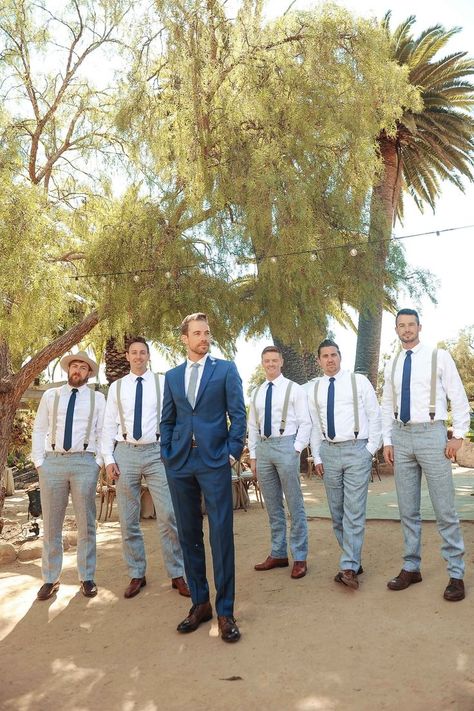 Blue & Grey Groomsmen Attire | Photo: JKoe Photography. Grey Groomsmen, Vintage Wedding Suits, Groomsmen Outfit, Wedding Locations California, Wedding Groomsmen Attire, Groomsmen Grey, Grey Suit Wedding, Groom Wedding Attire, Groomsmen Outfits