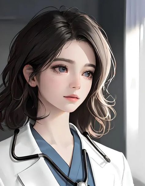 Female Doctor Art, Doctor Girl, Doctor Art, Nurse Aesthetic, Anime Zodiac, Detective Conan Wallpapers, Care Hospital, Friend Cartoon, Female Doctor