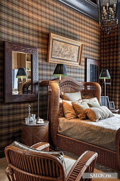 Bedroom English Country, Ralph Lauren Bedroom English Country, Scottish Interiors, English Interior Design, Ralph Lauren Bedroom, Lodge Bedroom, Hunting Lodge Decor, Bedroom Decoration Ideas, Bedroom Blue