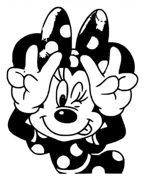 Disney Stencils Templates, Minnie Mouse Pics, Silhouettes Disney, Disney Silhouette Art, Minnie Mouse Silhouette, Optical Illusion Tattoos, Illusion Tattoos, Mickey Mouse Images, Disney Silhouettes