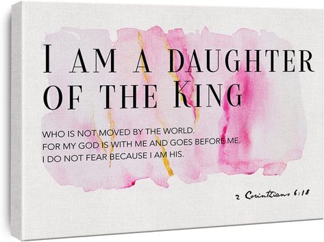 Wall Cut Outs, Daughter Of A King, Wall Cutout, Bedroom Frames, Framed Watercolor, Bible Verse Canvas, Girl Nursery Decor, Paintings Artwork, Bible Verse Wall