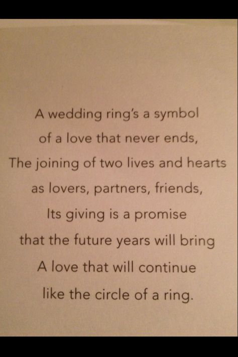 something very similar was said at our vow renewal Wedding Ring Symbolism Quote, Wedding Ring Quotes, Ring Vows, Wedding Rings Quotes, Wedding Verses, Wedding Ceremony Readings, Wedding Ceremony Script, Wedding Blessing, Wedding Script