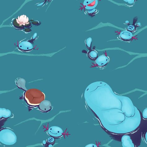 Wooper Pokemon, Water Type Pokemon, Pokemon Backgrounds, Pokémon Art, Pokemon Special, Water Type, Pokémon Master, Pokemon Memes, Cute Pokemon Wallpaper