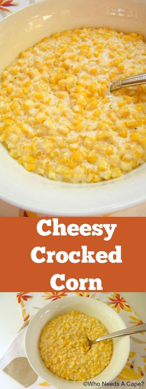 Oven Casserole Recipes, Slow Cooker Corn, Crockpot Veggies, Cheesy Corn, Crockpot Dishes, Corn Recipes, Cooked Veggies, Crock Pot Slow Cooker, Slow Cookers