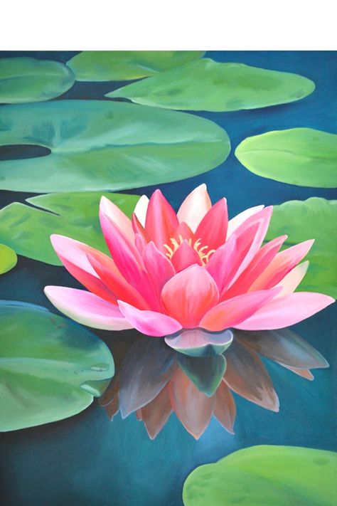 Art Prints – Paint&Petals Oil Pastel Lily Pads, How To Paint Water Lilies Acrylic, Waterlily Painting Acrylic, Acrylic Lotus Painting, Lotus Flower Painting Easy, Best Paintings In The World, Lotus Flower Art Paint, Lotus Flower Painting Acrylics, Waterlily Drawing