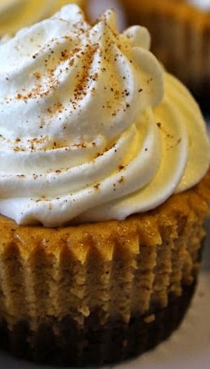 Pumpkin Cheesecake Cupcakes Pumpkin Cheesecake Cupcakes, Gluten Free Pumpkin Cheesecake, Mini Cherry Cheesecakes, Pumpkin Cheesecakes, Mini Cheesecake Bites, Mini Pumpkin Cheesecake, Pumpkin Spice Cheesecake, Mini Cheesecake Recipes, Pumpkin Cheesecake Recipes