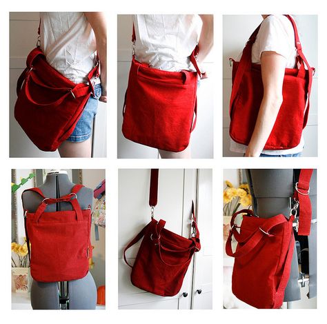 a day in the park backpack tote by parrishplatz. added an extra strap for cross body option