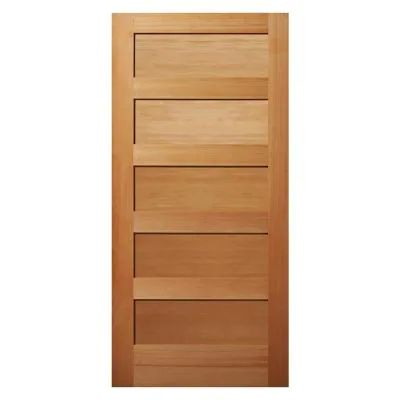 36 in. x 80 in. 5 Panel Shaker Universal/Reversible Unfinished Fir Wood Front Door Slab Mid Century Modern Interior Doors, Knotty Alder Interior Doors, Modern Wood Doors, Mid Century Modern Door, Wood Interior Door, Wood Front Door, Interior Closet Doors, Custom Wood Doors, Doors Interior Modern