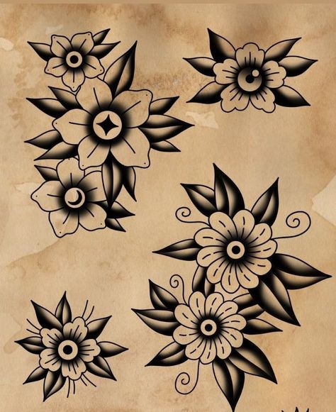 #tattoo #tattoos #inked #tattooart #tattooed #tattooideas #tattoodesign #tattooinspiration #tattoosleeve #tattooflash #inkedgirls #tattooedwomen  #InkLaughs  #TattooFails Small Traditional Flower, Traditional Lotus Flower Tattoo, Traditional Style Flowers, Old School Flower Tattoo Black, American Traditional Tattoos Flower, Traditional Flower Tattoo Design, Trad Flower Tattoo, Flower Traditional Tattoo, Old School Flower Tattoo