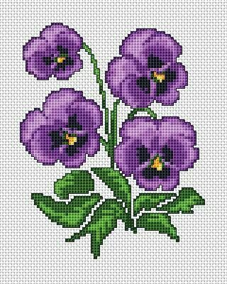 Áo Blu, Pola Kristik, Cross Stitch Patterns Flowers, Floral Cross Stitch, 자수 디자인, Cross Stitch Rose, Simple Cross Stitch, Cross Stitch Patterns Free, Free Cross Stitch