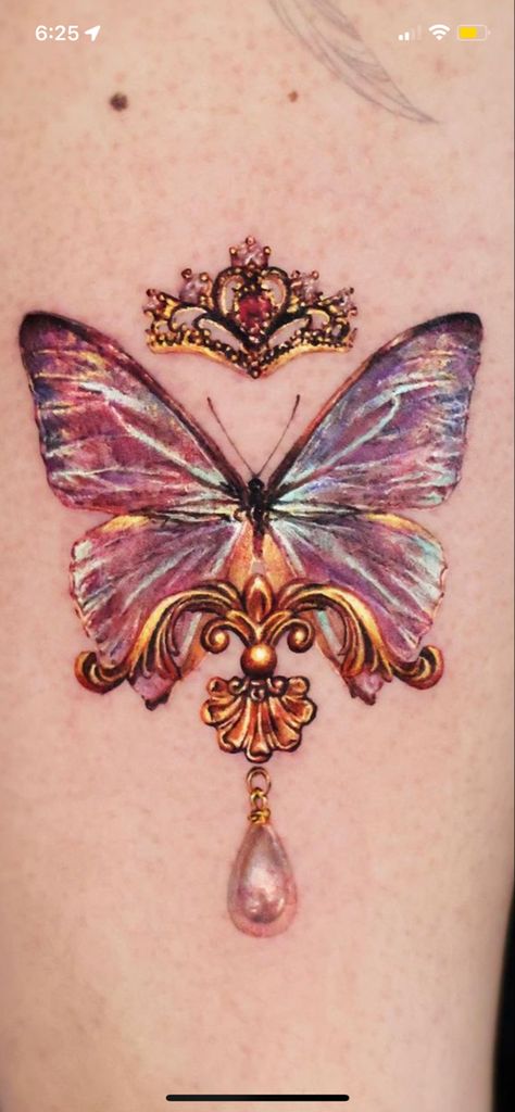 Butterfly realism vibrant pearl filligree pastel Beautiful Butterfly Tattoo Designs, Iridescent Butterfly Tattoo, Opal Butterfly Tattoo, Gemstone Butterfly Tattoo, Gem Butterfly, Jewel Butterfly Tattoo, Glitter Butterfly Tattoo, Pearls Tattoo, Butterfly Tattoo Chest Woman