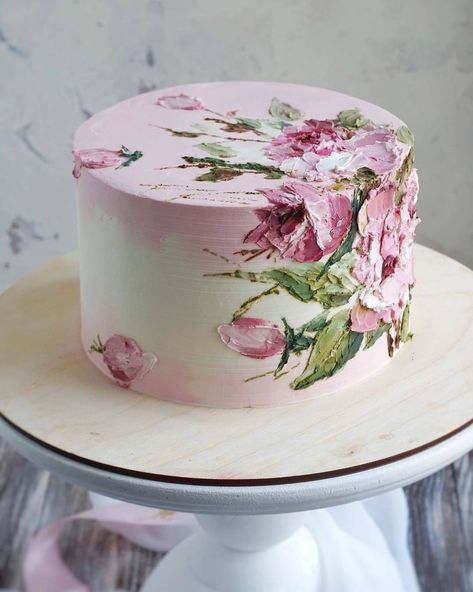 Cakes To Make, Hand Painted Cakes, Dream Wedding Cake, Floral Wedding Cakes, Painted Cakes, Dessert Decoration, Floral Cake, Fancy Cakes, Cake Decorating Tips