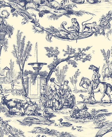 Toile de jouy Toile Tablecloth, French Wallpaper, Toile Wallpaper, Toile Pattern, Floral Toile, Print Wallpaper, Surface Pattern, Chinoiserie, Wallpaper Iphone