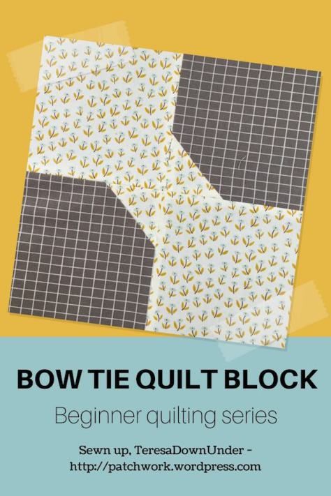 Bow tie quilt block – beginner quilting video series Bow Tie Quilt Block Patterns, Bowtie Quilt, Bow Tie Quilt, Tie Quilts, Make A Bow Tie, Beginner Quilting, Simple Quilts, Quilt Blocks Easy, Beginner Quilt