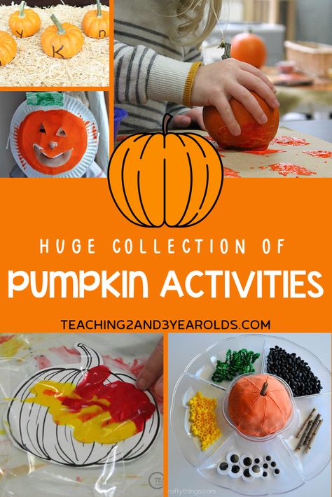 Looking for pumpkin theme activities? Here are over 90 fun activities your toddlers and preschoolers will love! #pumpkin #activities #theme #fall #autumn #math #sensory #literacy #science #finemotor #largemotor #cooking #toddler #preschool #teaching2and3yearolds Fall Storytime, Pumpkin Activities For Toddlers, Pumpkin Activities For Kids, Pumpkin Literacy, Preschool Pumpkins, Pumpkin Math Activities, Preschool Pumpkin, October Preschool, Pumpkin Science