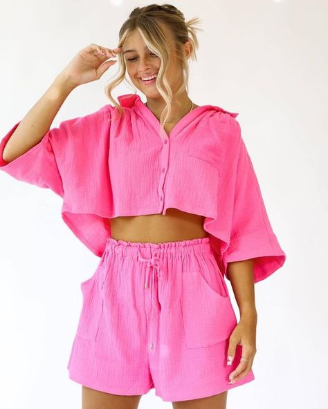 JustKass Shop | Clothing Store on Instagram: "The Bubble Gum Set of your dreams🥰💞 Shop Today’s New Arrivals | 11am MDT | JustKass.com" Shop Outfits, The Bubble, Shop Clothing, Bubble Gum, Aesthetic Clothes, Clothing Store, Gum, New Arrivals, Bell Sleeve Top