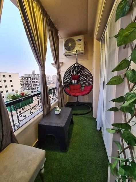 Balcony Makeover, Indian Room Decor, Small Balcony Garden, House Balcony Design, Terrace Decor, Small Balcony Design, Apartment Living Room Design, Balcony Plants, Boho Chic Bedroom