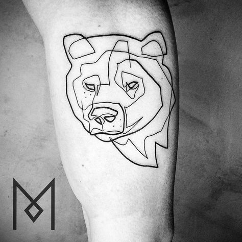 #blackworkerssubmission #blacktattooart #inkstinctsubmission #equilattera #darkartists #singleline #moganji Linework Bear Tattoo, Bear Tattoos Geometric, Abstract Bear Tattoo, Fineline Bear Tattoo, One Line Bear Tattoo, Bear Line Tattoo, Line Bear Tattoo, Fine Line Bear Tattoo, Bear Tattoo Outline