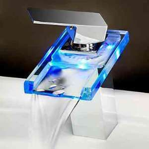 Bathroom Sink Faucets Chrome, Magnolia House, Led Faucet, Glass Waterfall, Bathroom Faucets Waterfall, Bathroom Sink Taps, Vessel Faucets, Waterfall Faucet, Sink Mixer Taps