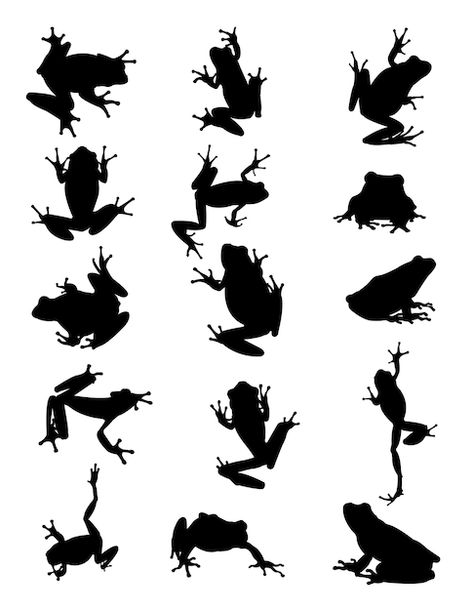 Frog Silhouette, 27 Tattoo, Rooster Silhouette, Sharpie Tattoos, Frog Tattoos, Frog Drawing, Line Art Vector, Cat Vector, Silhouette Stencil