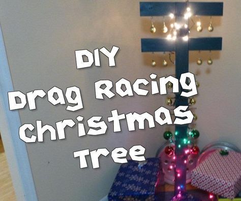 Drag Race Christmas Tree, Drag Racing Christmas Tree, Racing Christmas Tree, Drag Racing Tree, Car Crafts, Theme Christmas Tree, Racing Theme, Pocket Screws, Wood Steps