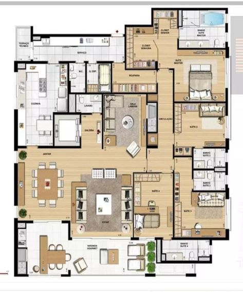 Penthouse Plans Layout, Luxury Penthouse Plan, Penthouse Layout, Building House Plans Designs, Luxury Penthouse, House Layout Plans, Small House Design Plans, Village House Design, Village Houses