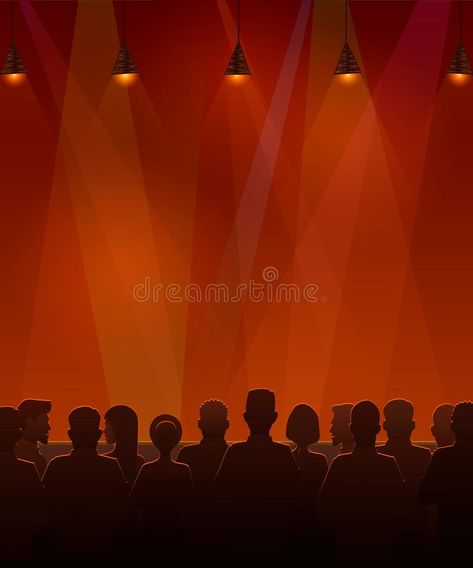 People sitting at the stage. illustration of silhouettes of audience sitting at the stage. People Sitting Illustration, Stage With Audience, Audience Drawing, Audience Illustration, Drama Illustration, Stage Illustration, Stage Painting, Crowd Drawing, Free Background Photos